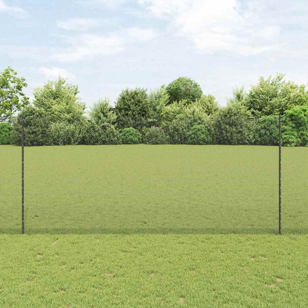 JUNG Vida Zaun mit Pfosten Grau 1,4 x 10 m Stahl und PVC