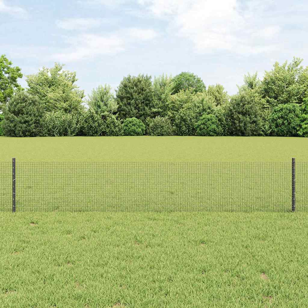 JUNG Vida Zaun mit Pfosten Grau 0,4 x 50 m Stahl und PVC