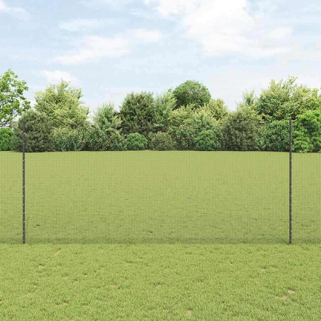 JUNG Vida Zaun mit Pfosten Grau 1,4 x 50 m Stahl und PVC