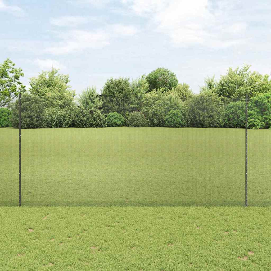 JUNG Vida Zaun mit Pfosten Grau 1,5 x 50 m Stahl und PVC