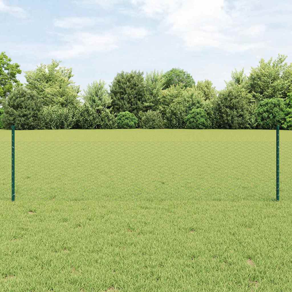 JUNG Vida Zaun mit Pfosten Grün 0,5 x 10 m Stahl und PVC