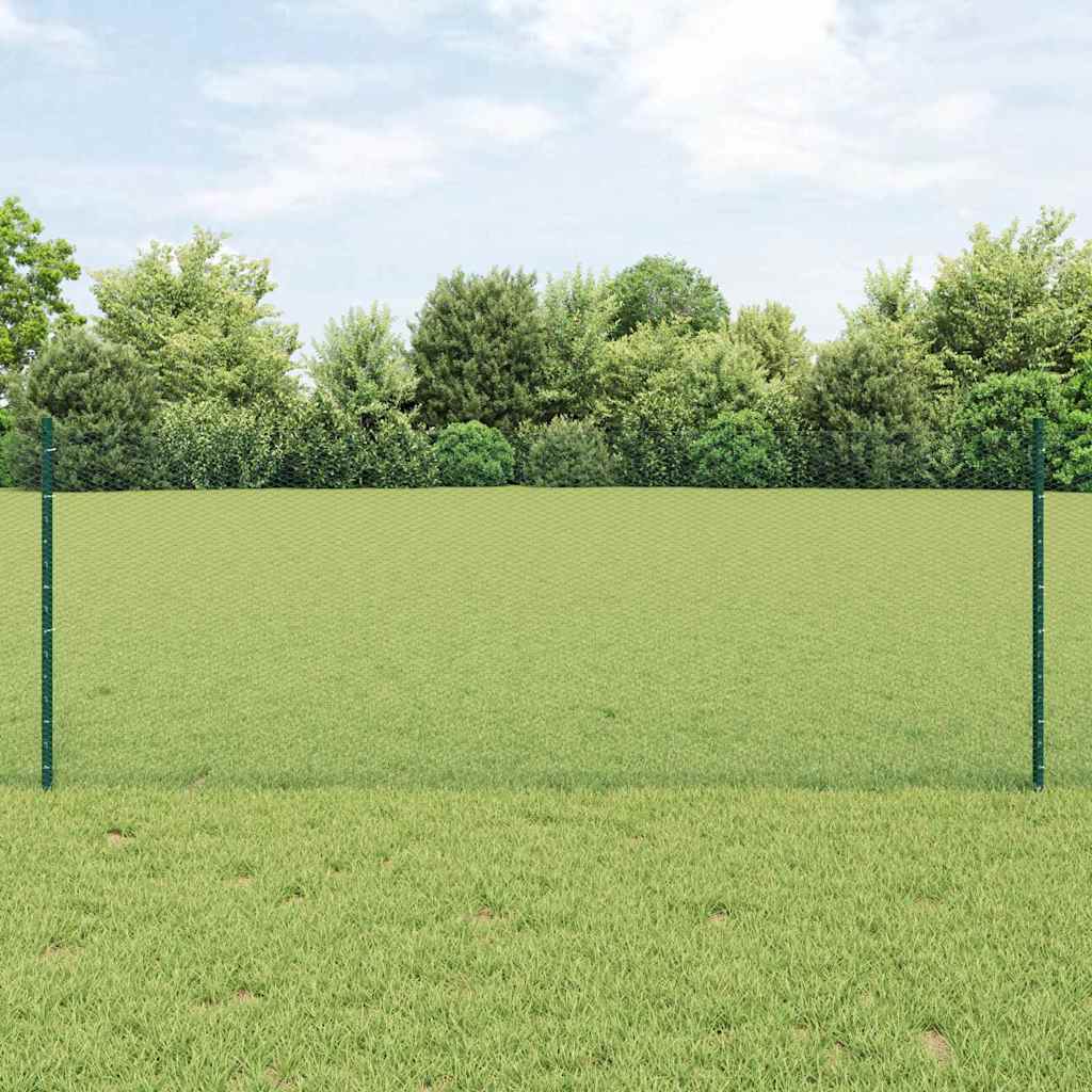 JUNG Vida Zaun mit Pfosten Grün 0,8 x 10 m Stahl und PVC