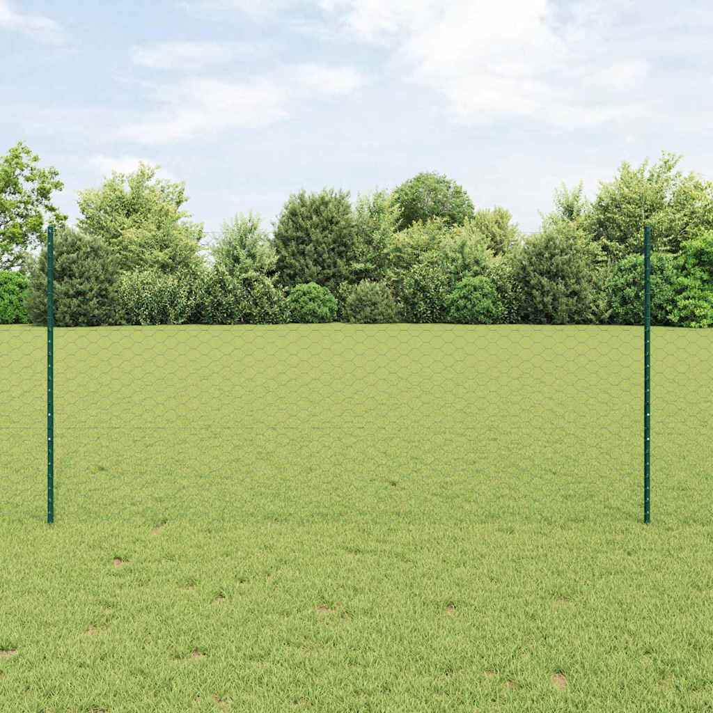 JUNG Vida Zaun mit Pfosten Grün 1,2 x 50 m Stahl und PVC