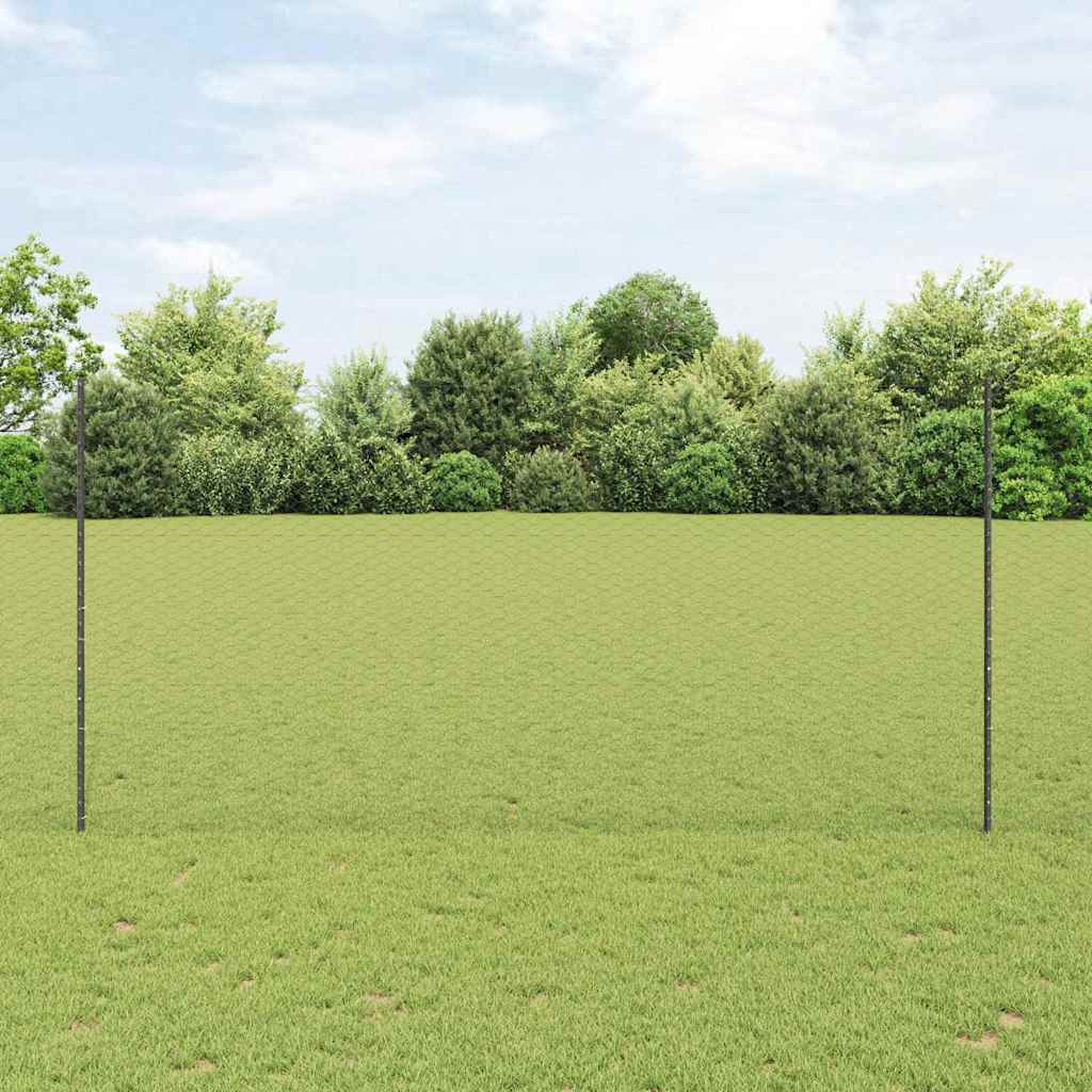 JUNG Vida Zaun mit Pfosten Grau 1,5 x 10 m Stahl und PVC