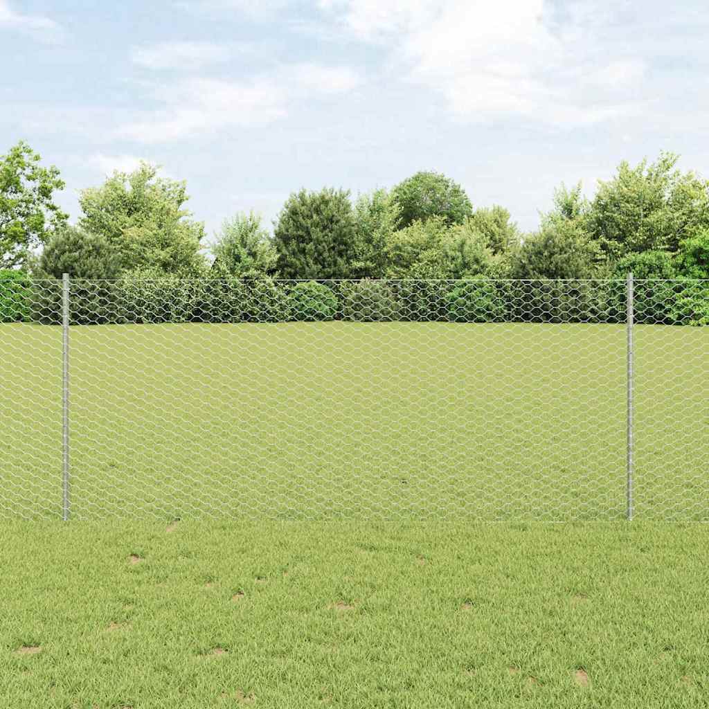 JUNG Vida Zaun mit Pfosten Silber 1 x 10 m Stahl
