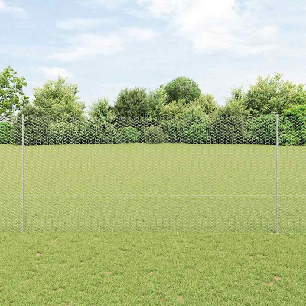 JUNG Vida Zaun mit Pfosten Silber 1,4 x 25 m Stahl