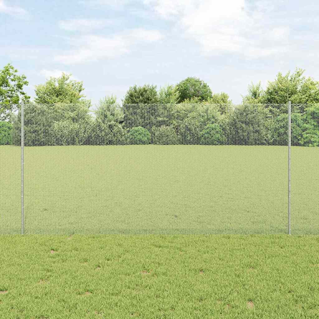 JUNG Vida Zaun mit Pfosten Silber 1,2 x 50 m Stahl