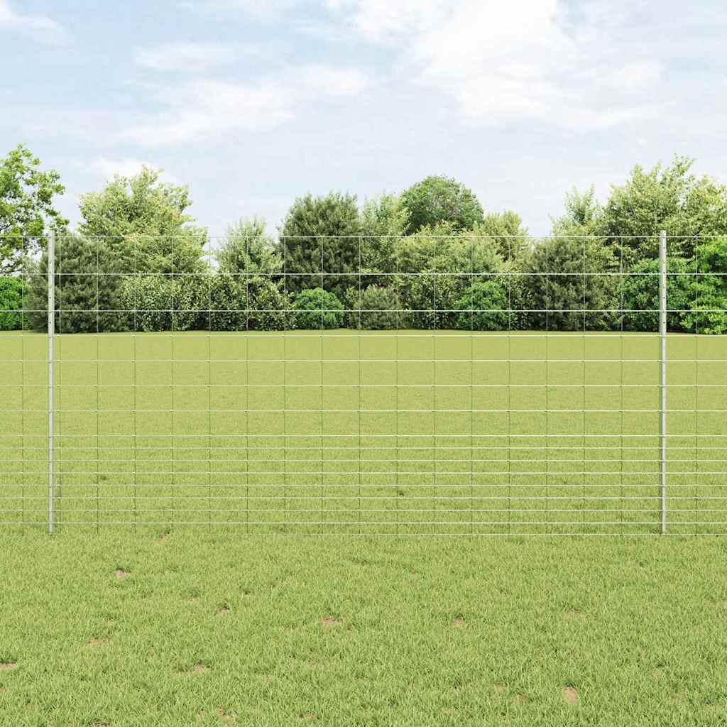 JUNG Vida Zaun mit Pfosten Silber 1,2 x 25 m Stahl