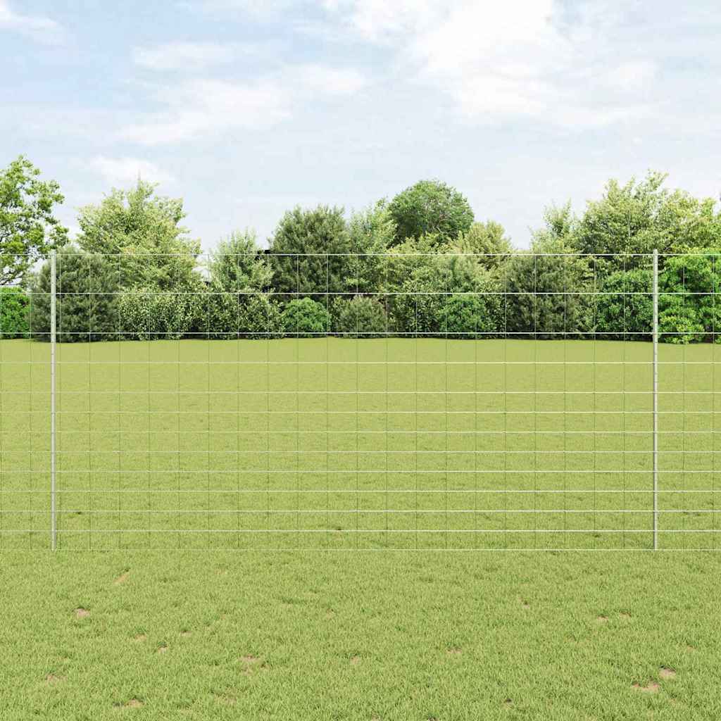 JUNG Vida Zaun mit Pfosten Silber 1,5 x 25 m Stahl