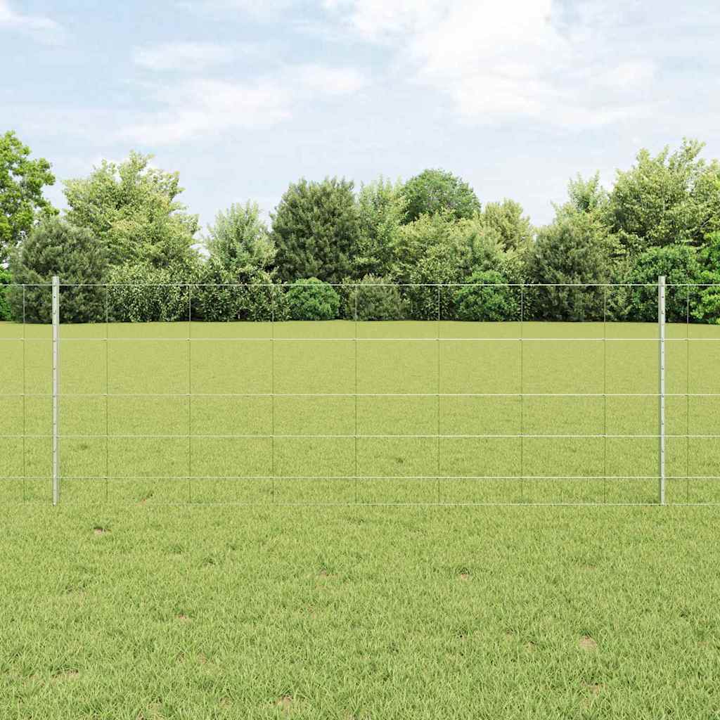 JUNG Vida Zaun mit Pfosten Silber 0,8 x 100 m Stahl
