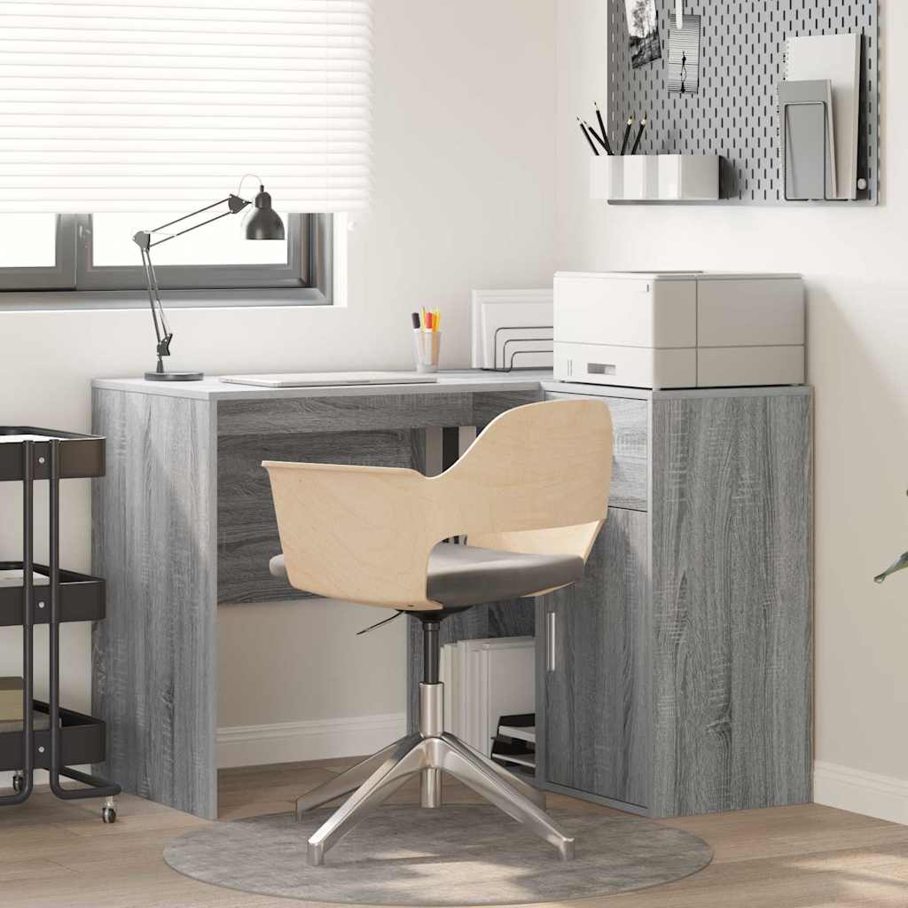 JUNG Vida Eck-Schreibtisch mit Schubladen Graues Sonoma 102 x 88 x 75 cm