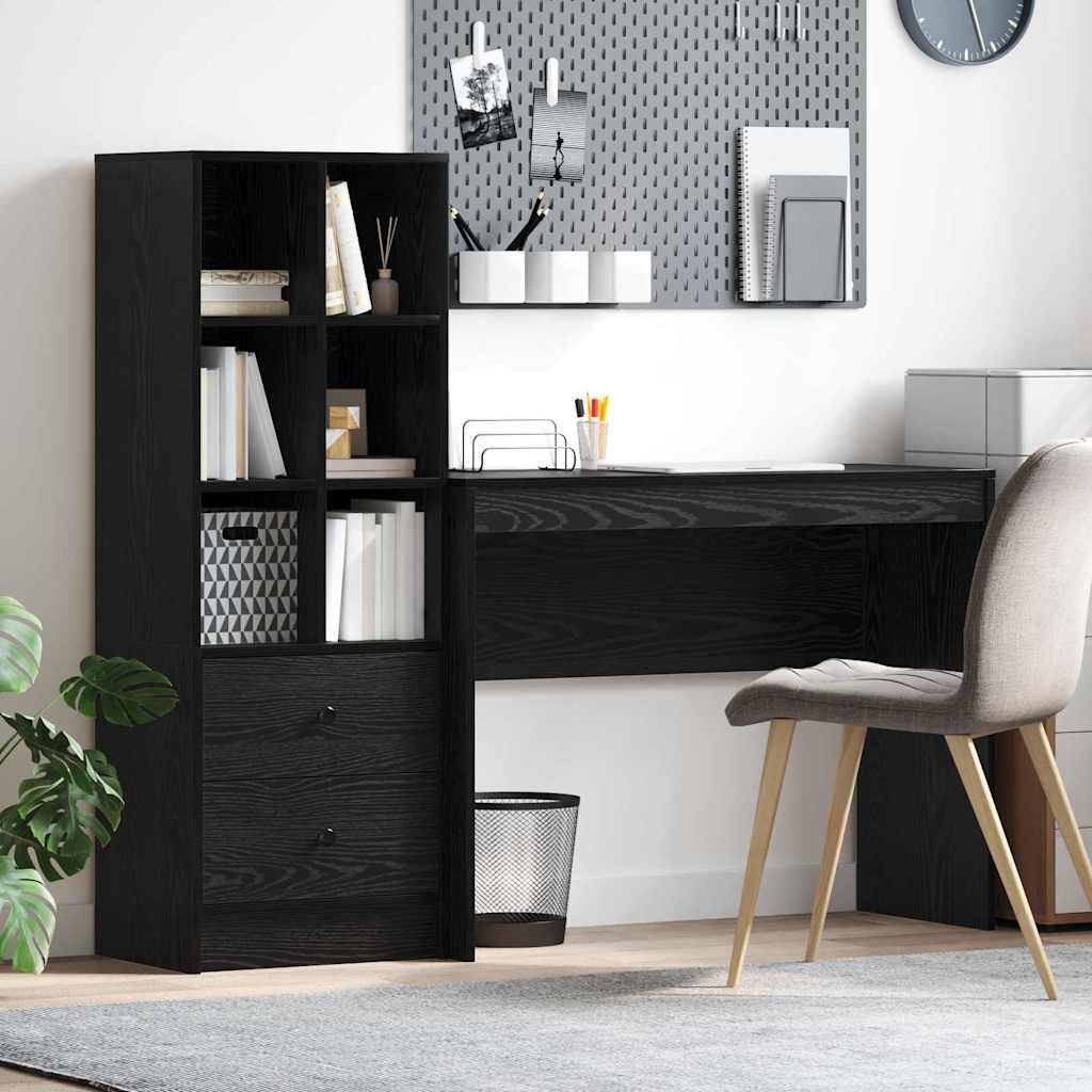 JUNG Vida Schreibtisch mit Schubladen 2 pcs Schwarz Eichen-Optik