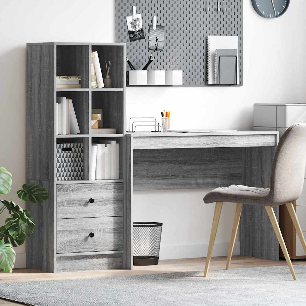 JUNG Vida Schreibtisch mit Schubladen 2 pcs Graues Sonoma