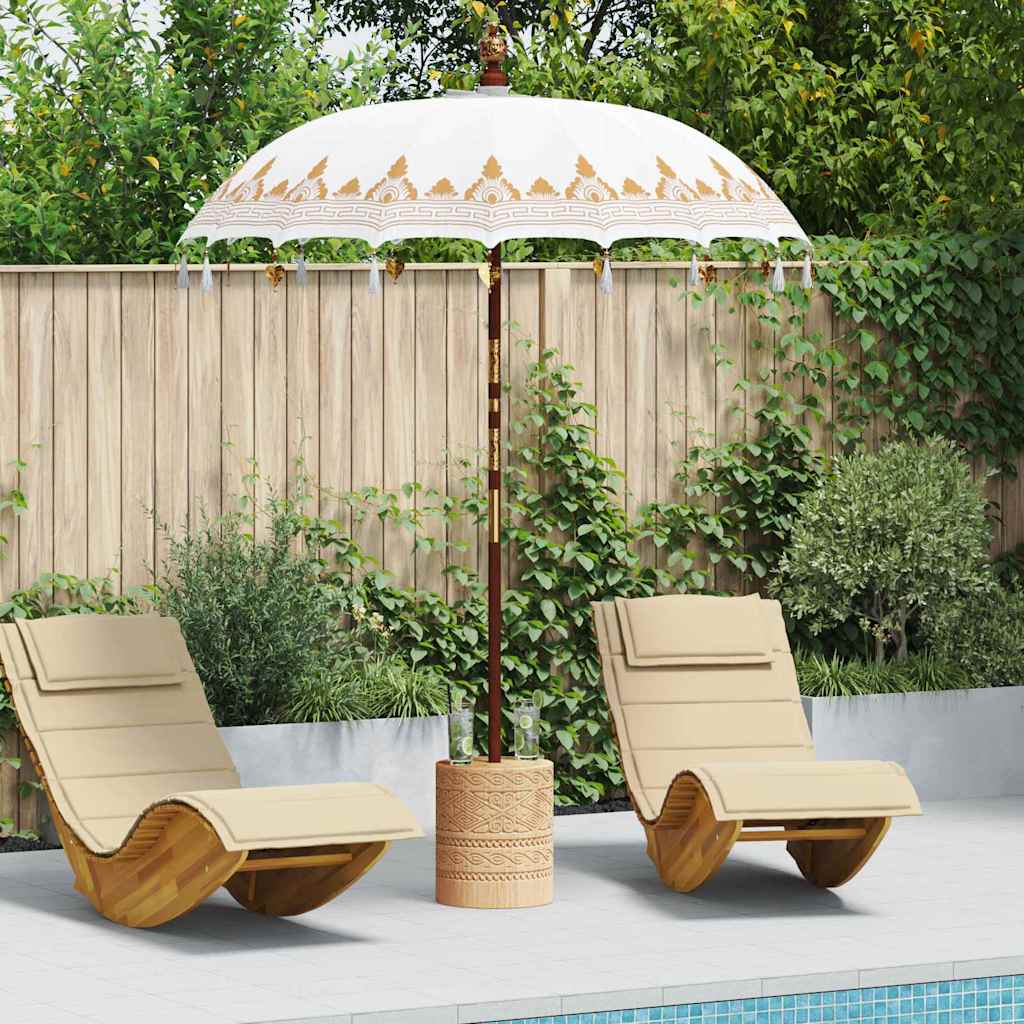 JUNG Vida Balinesischer Sonnenschirm Creme 185 x 185 x 260 cm