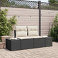 JUNG Vida Gartensofa mit Kissen Schwarz 184 x 62 x 69 cm Poly-Rattan