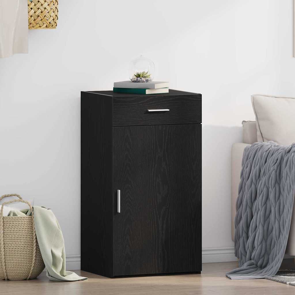JUNG Vida Sideboard mit Schubladen Schwarz Eichen-Optik 50 x 42,5 x 93 cm