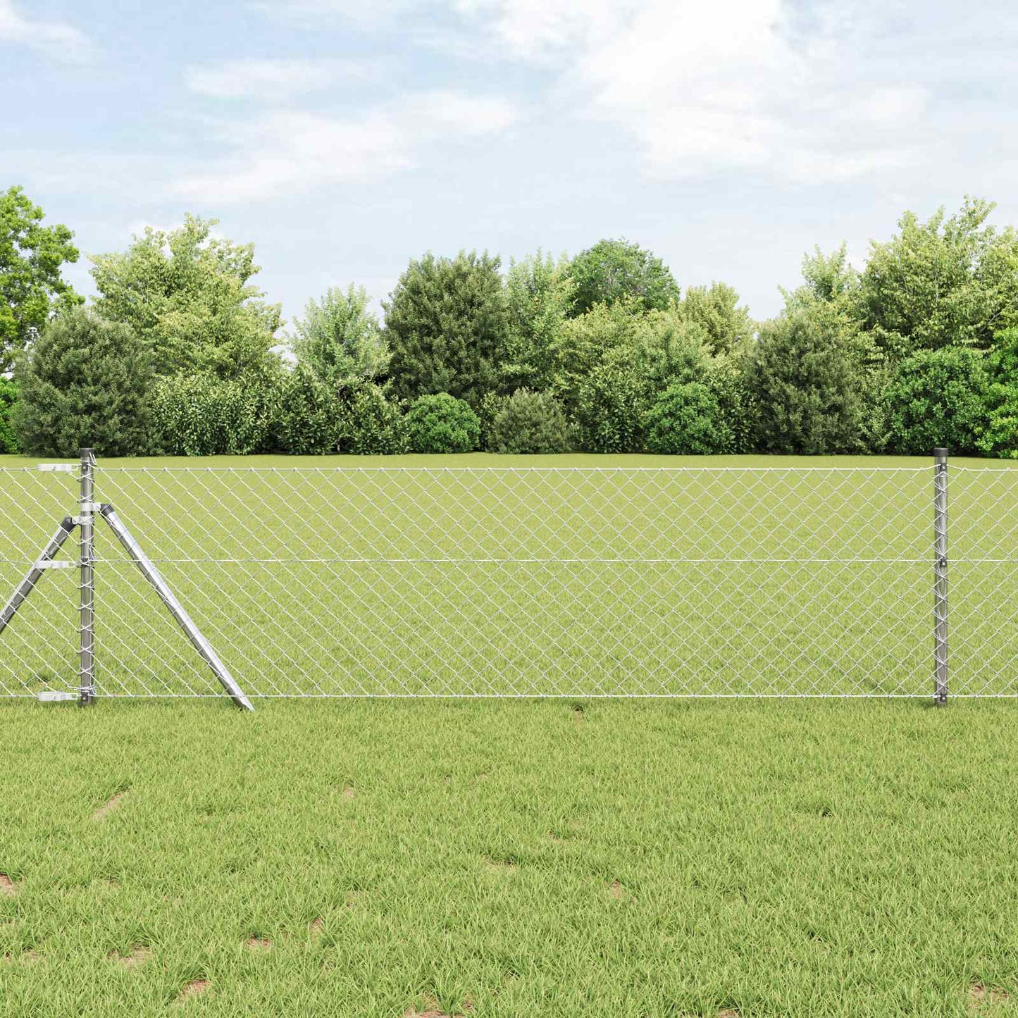 JUNG Vida Kettenzaun Silber 10 x 0,6 m Verzinkter Stahl