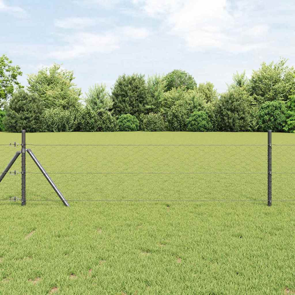 JUNG Vida Hexagonzaun Grau 1,6 x 50 m PVC