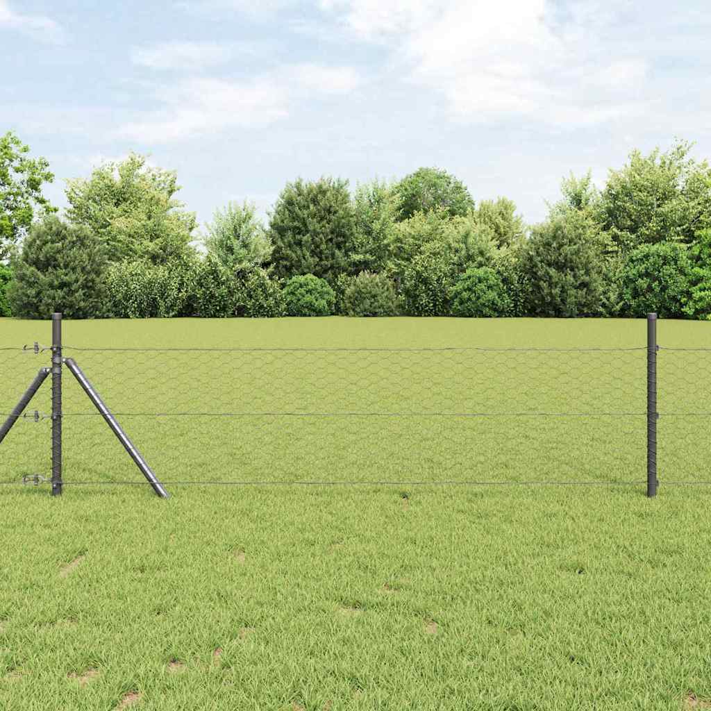 JUNG Vida Hexagonzaun Grau 0,8 x 100 m PVC