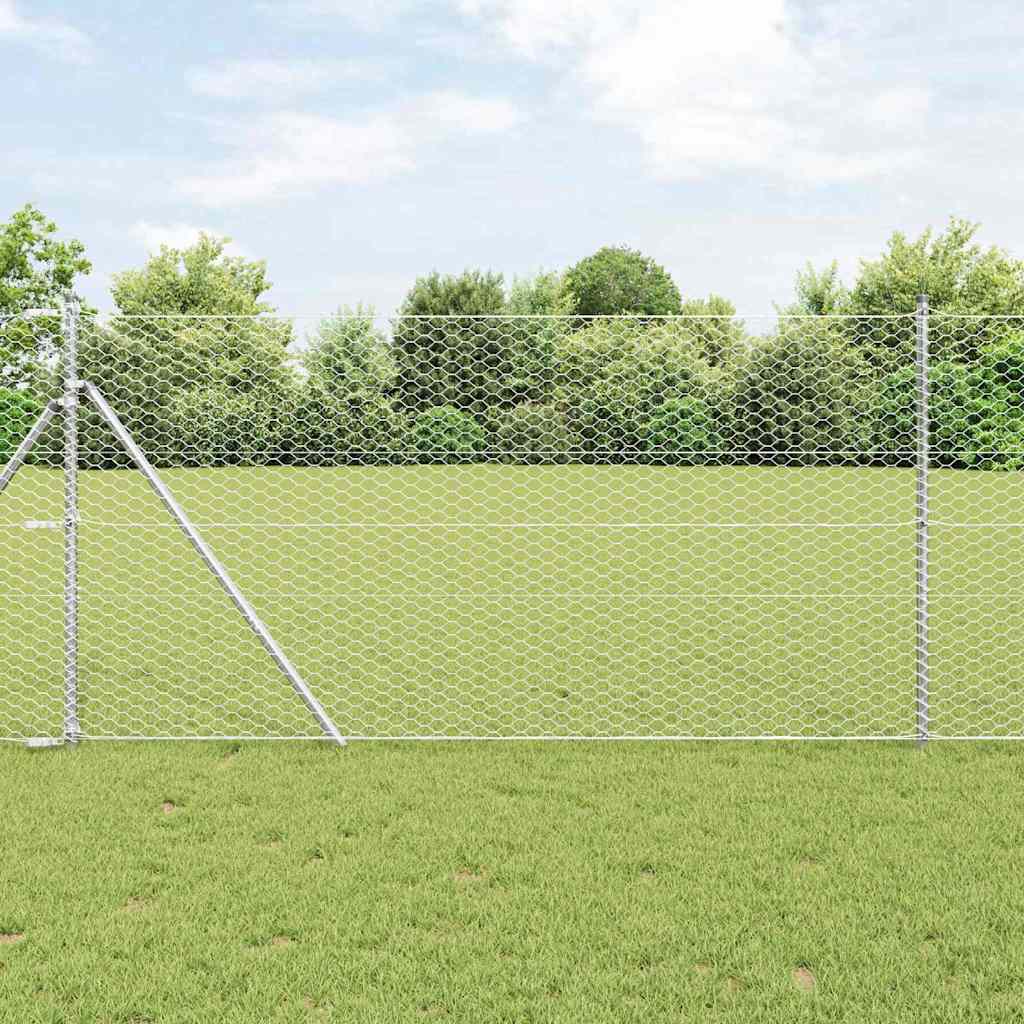 JUNG Vida Hexagonzaun Silber 1,4 x 10 m Verzinkter Stahl