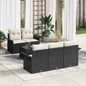 JUNG Vida Sofa Set mit Kissen 6 pcs Schwarz Poly-Rattan