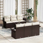 JUNG Vida Gartensofa-set mit Kissen 7 pcs Braun Poly-Rattan