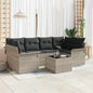 JUNG Vida Gartensofa-set mit Kissen 7 pcs Hellgrau Poly-Rattan
