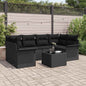 JUNG Vida Gartensofa-set mit Kissen 7 pcs Schwarz Poly-Rattan