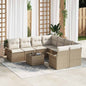 JUNG Vida Gartensofa-set mit Kissen 9 pcs Beige Poly-Rattan