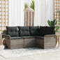 JUNG Vida Gartensofa-set mit Kissen 4 pcs Grau Poly-Rattan