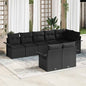 JUNG Vida Gartensofa-set mit Kissen 8 pcs Schwarz Poly-Rattan