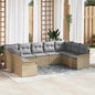 JUNG Vida Gartensofa-set mit Kissen Beige Poly-Rattan