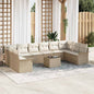 JUNG Vida Gartensofa-set mit Kissen 11 pcs Beige Poly-Rattan