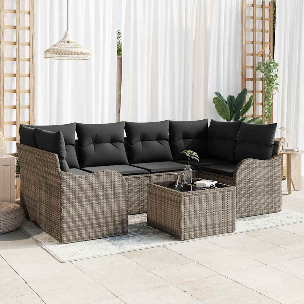 JUNG Vida Gartensofa-set Grau 55 x 55 x 37 cm Poly-Rattan