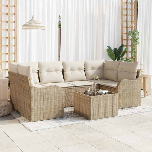 JUNG Vida Gartensofa-set Beige 55 x 55 x 37 cm Poly-Rattan