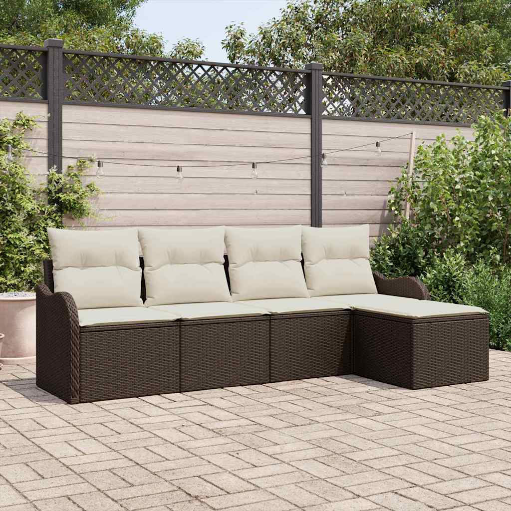 JUNG Vida Gartensofa-set 5 pcs Braun Poly-Rattan