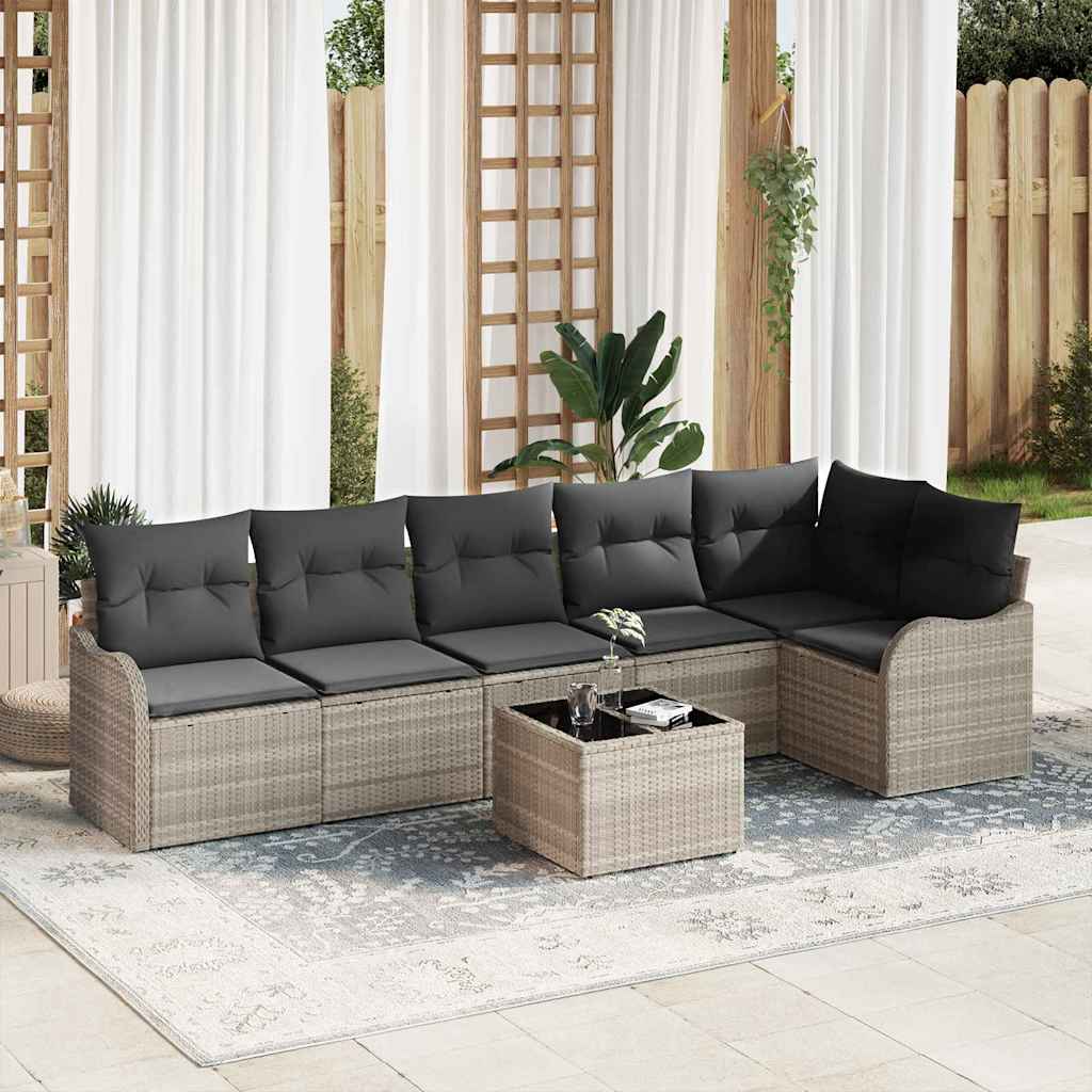 JUNG Vida Gartensofa-set Hellgrau Poly-Rattan