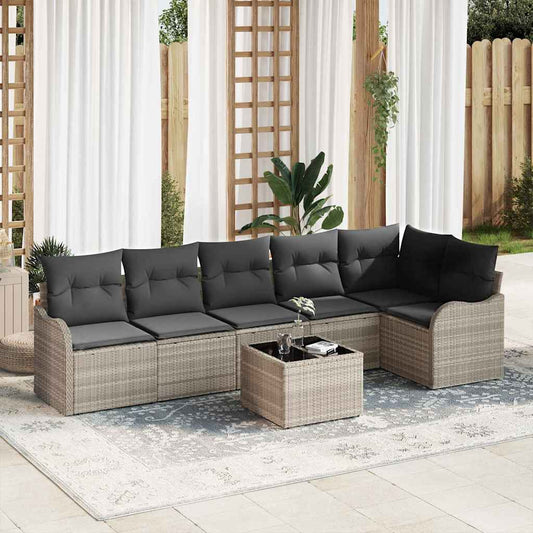 JUNG Vida Gartensofa-set Hellgrau Poly-Rattan