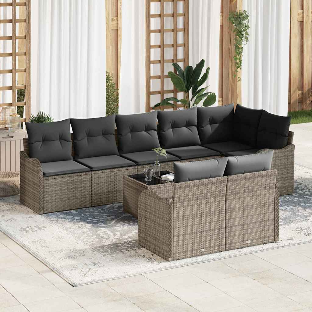 JUNG Vida Gartensofa-set 9 pcs Grau Poly-Rattan