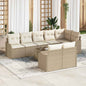 JUNG Vida Gartensofa-set 9 pcs Beige Poly-Rattan