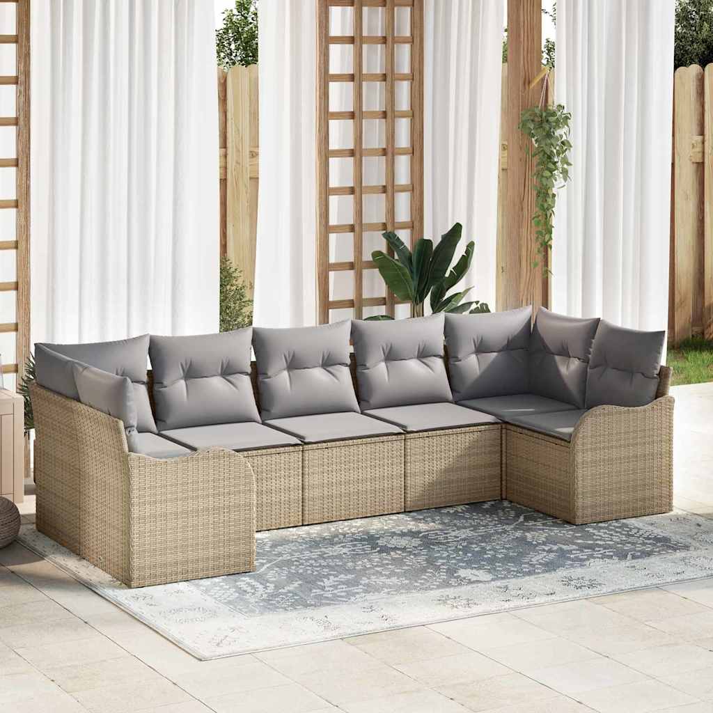 JUNG Vida Gartensofa-set Beige Poly-Rattan