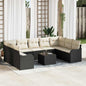 JUNG Vida Gartensofa-set 10 pcs Schwarz Poly-Rattan