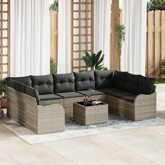 JUNG Vida Gartensofa-set 10 pcs Hellgrau Poly-Rattan