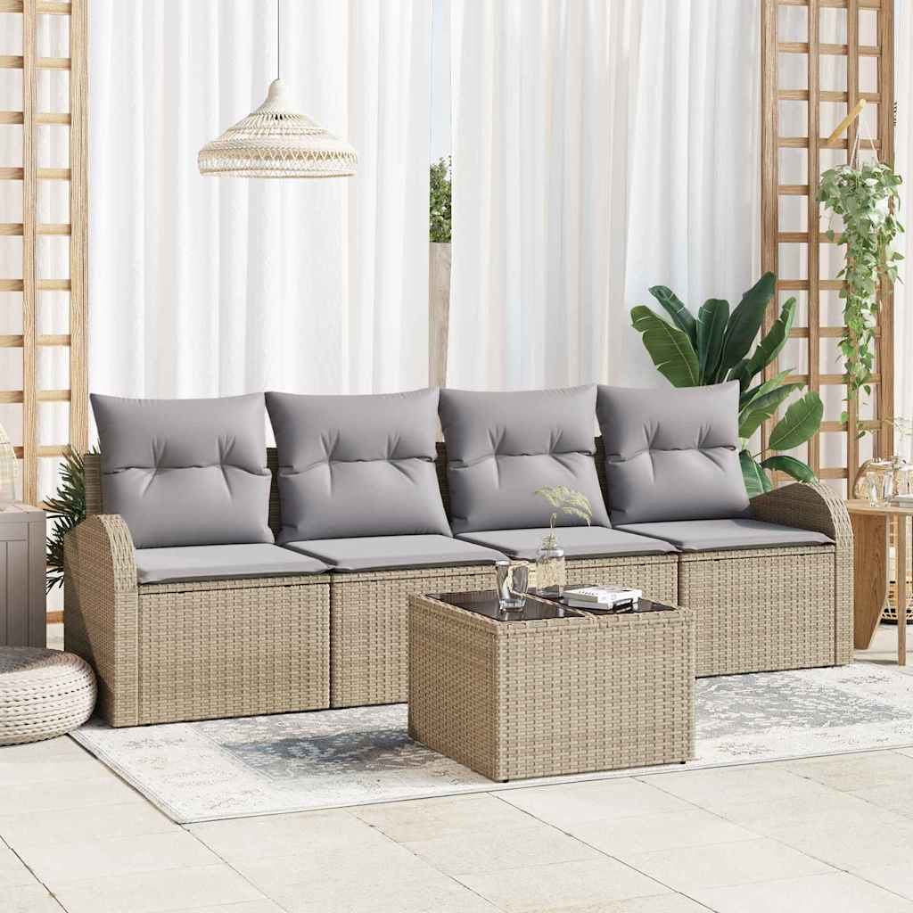 JUNG Vida Gartensofa-set Beige 55 x 55 x 37 cm Poly-Rattan