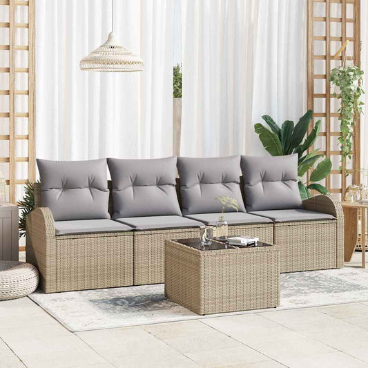 JUNG Vida Gartensofa-set Beige 55 x 55 x 37 cm Poly-Rattan
