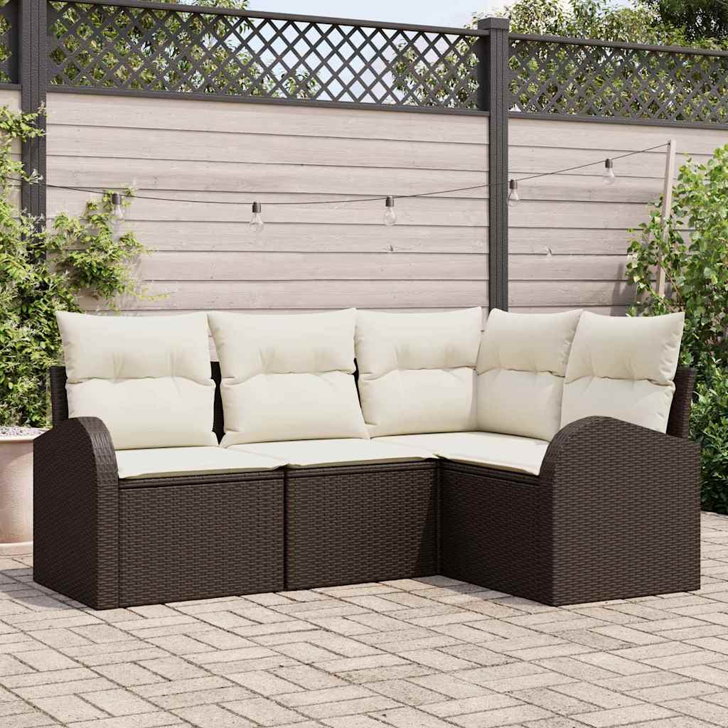 JUNG Vida Gartensofa-set Braun Poly-Rattan