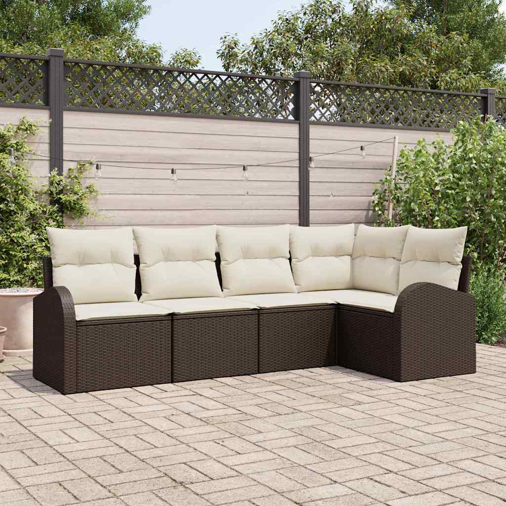 JUNG Vida Sofa Set mit Kissen 5 pcs Braun Polyester