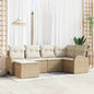 JUNG Vida Gartensofa-set 6 pcs Beige Poly-Rattan