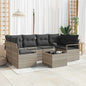 JUNG Vida Sofa Set 7 pcs Hellgrau und Dunkelgrau Poly-Rattan