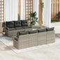 JUNG Vida Sofa Set 8 pcs Hellgrau Poly-Rattan